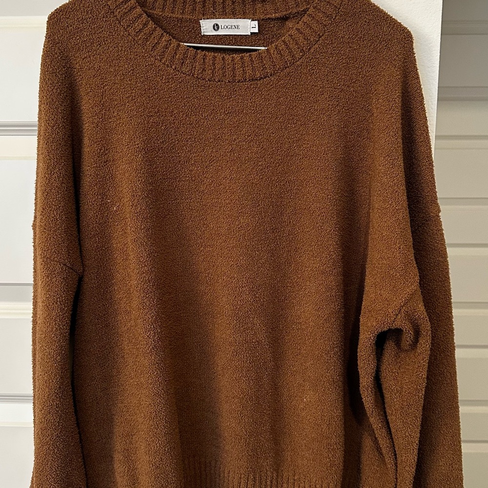 Women's Brown Crew Neck Sweater